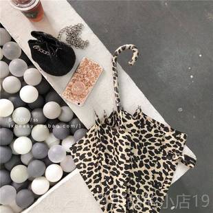 正品 韩chic复古豹纹长柄感伞抗风自动晴雨防女紫外线性小野猫国神