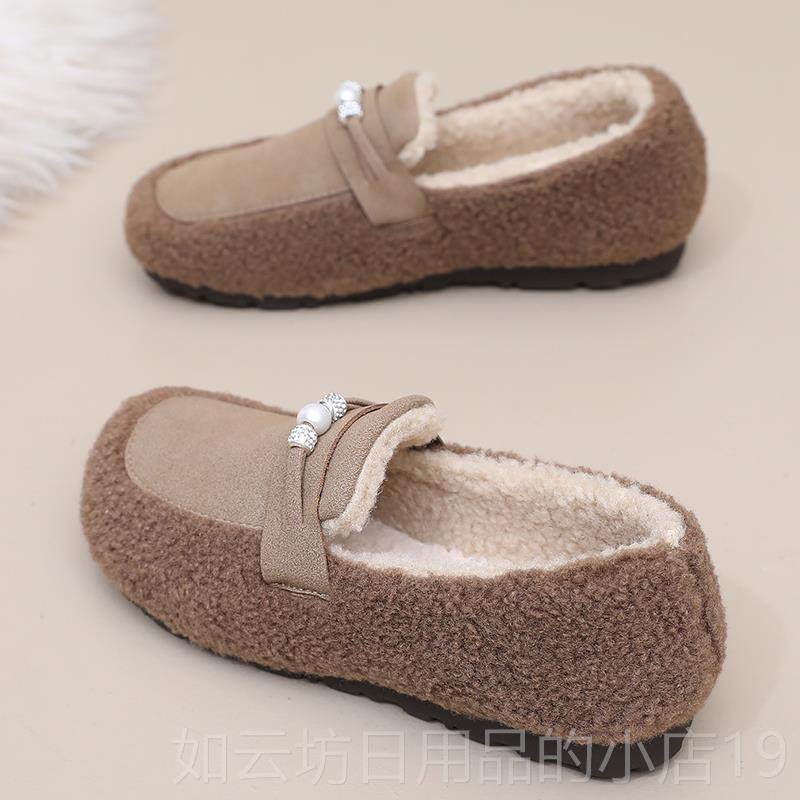 正品冬季新款老脚北京鞋女加绒加厚休闲保暖妈防妈鞋平底滑一布蹬