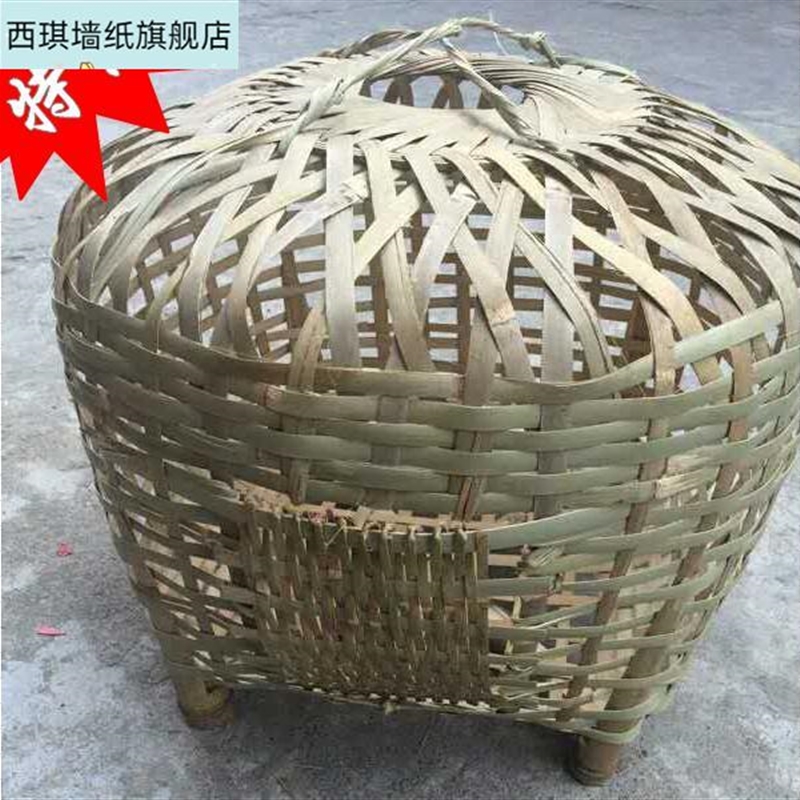 手工竹编制 头层竹叶青大号竹鸡笼鸟笼可裝家畜鸭鹅笼