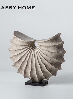 海螺现代雕塑高档摆件 简约欧美法式民宿样板间家居饰品 乔迁礼品