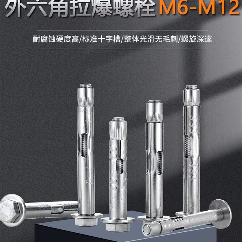 30外六角内膨胀螺丝内置式膨胀螺栓地板膨胀拉爆201六角拉爆