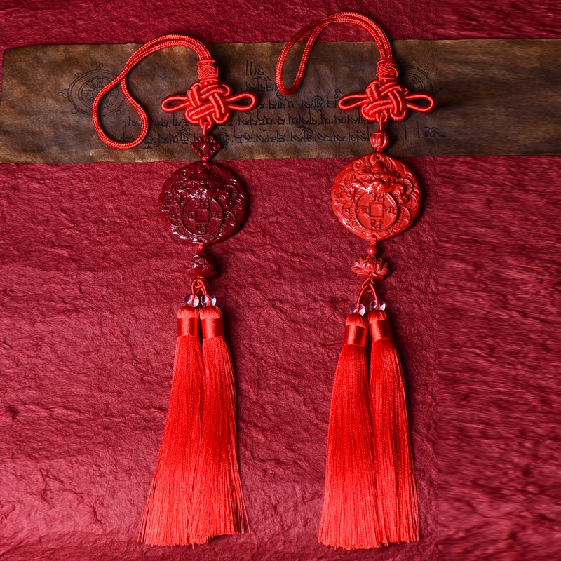 朱砂招财进宝汽车挂件女后视镜车内挂饰帝王砂出入平安车载吊饰男