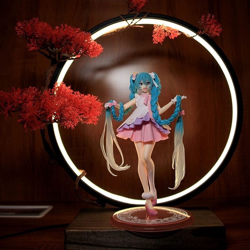 摩动核敖丙灯圈红异端投射灯摆件led可调控大红色灯圈USB接口 高