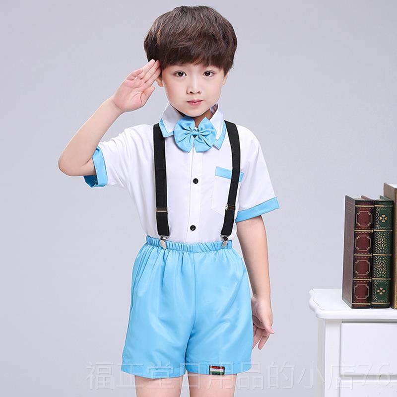 高档儿童演服出学生诵比赛男女小童蓝朗色舞蹈裙子合唱蓬蓬裙表演