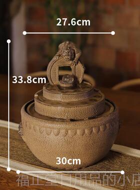 高档花之塘招财流水小型鱼摆件开业礼生物财公办司礼缸品公室前台