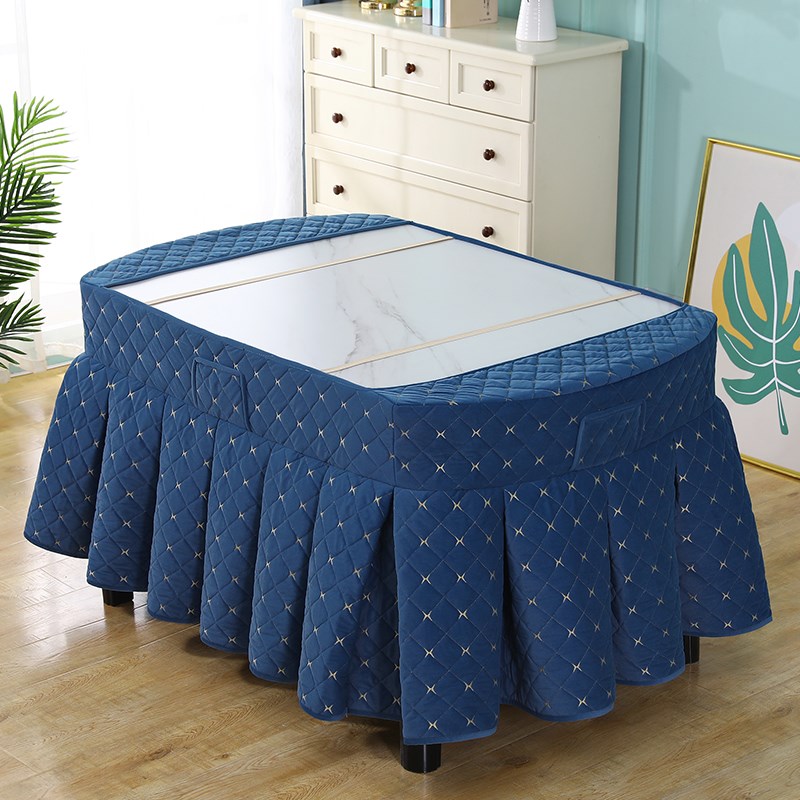 椭圆形餐桌布加厚烤火罩茶几桌布家用长方形桌罩子简约现代定制