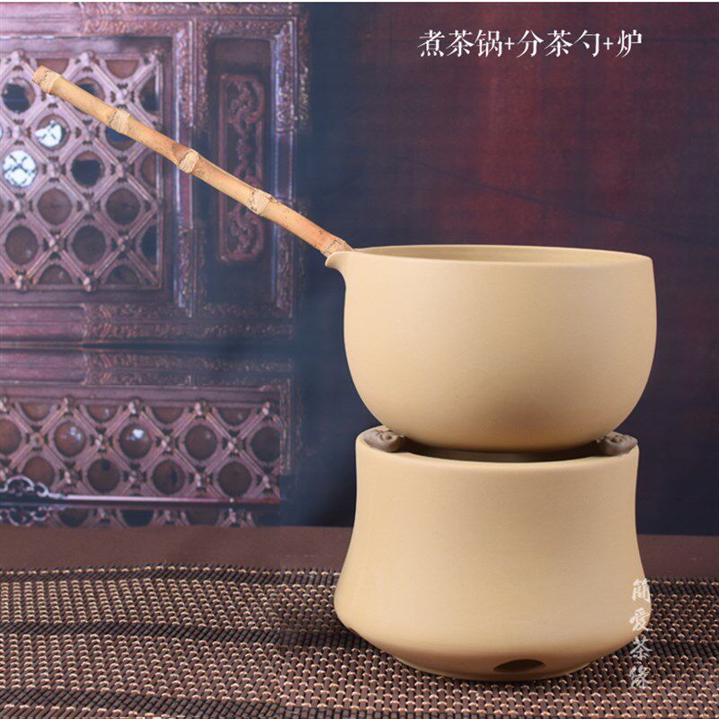 老岩泥煮茶器干泡茶碗茶锅酒精炉 分茶器茶勺 陶瓷茶具茶艺茶道具