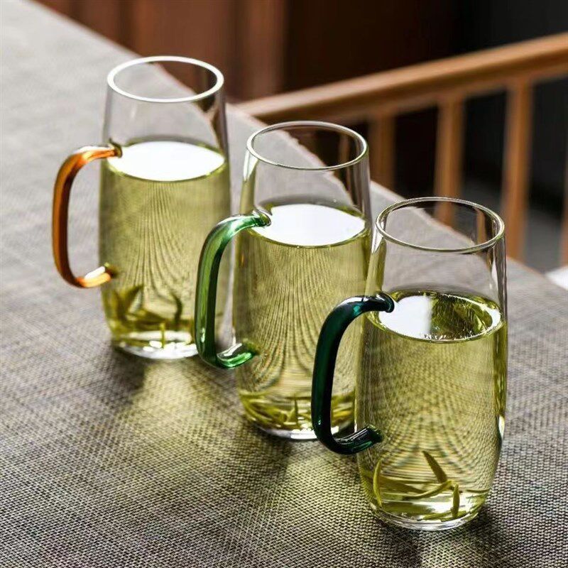 耐高温玻璃杯绿茶杯家用猴魁杯透明办公泡茶杯子水杯男女喝水杯