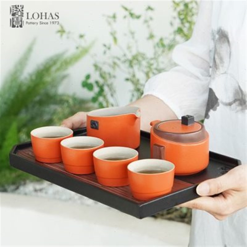 陆宝陶瓷茶组一壶两杯二人茶具盖碗整套家用现代简约礼品1
