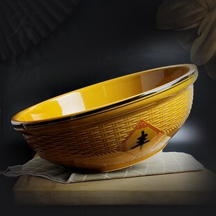 老式和面盆陶瓷不粘面加厚大号汤盆揉面发面盆家用复古洗菜陶瓷盆