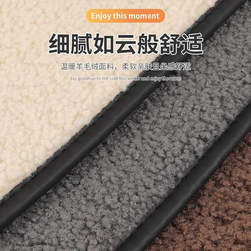 汽车坐垫冬季羊羔绒座垫单片车载座椅后排短毛绒加厚垫子四季通用