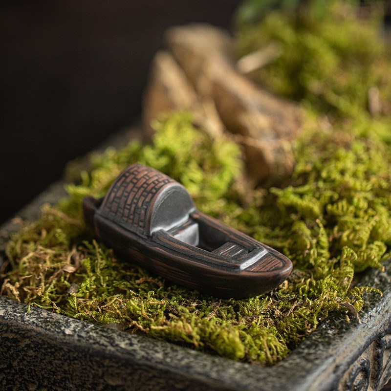 中式陶瓷六角凉亭小摆件创意复古亭子微景观盆栽造景假山水景装饰