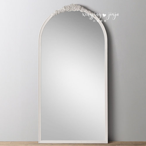 欧式穿衣镜雕花法式落地镜玄关壁挂镜衣帽间家用穿衣镜复古全身镜