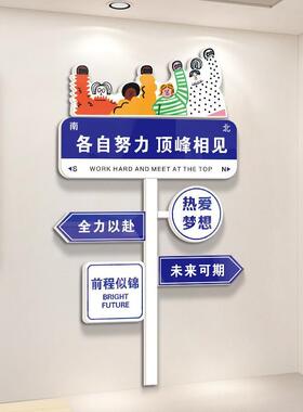 创意路牌励志标语中考班级装饰文化墙贴教室布置黑板上面挂画高考
