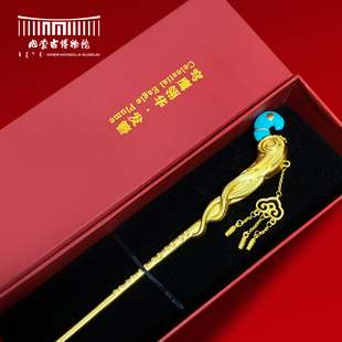 内蒙古博物院文创 古风流苏银发簪汉服簪子新中式盘发步摇发饰