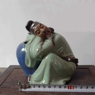 石湾公仔陶瓷李白醉酒手工家居装 饰摆件酒馆文人诗人李白杜甫盆景