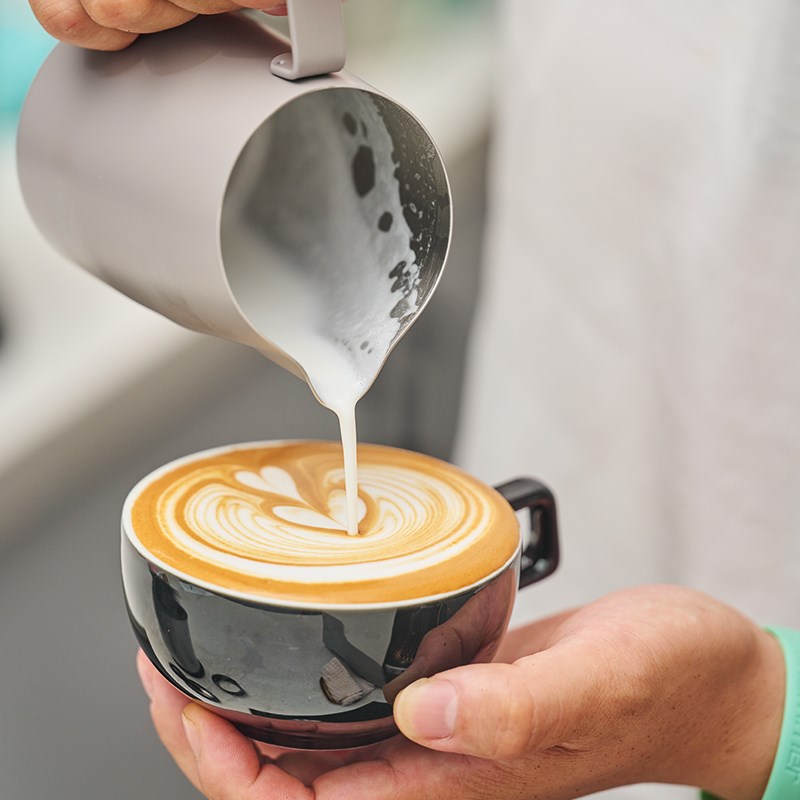 WPM惠家拉花缸咖啡拉花杯30不锈钢打奶泡杯斜口压纹奶缸#22圆嘴