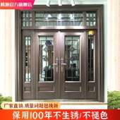 304不锈钢门农村别墅家用大门客厅双开门入户四开门客厅门自建