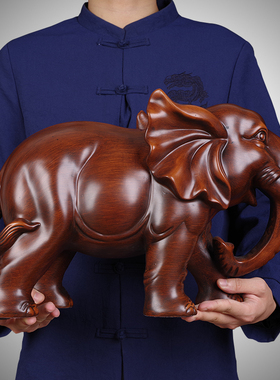 招财吉祥大象摆件一对福象客厅电视柜博古架桌面装饰品新居乔迁礼