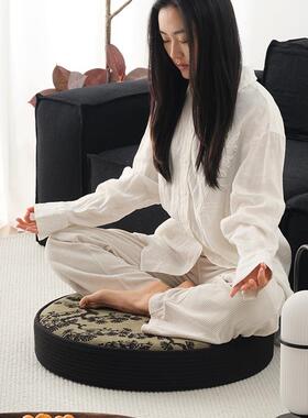 蒲团坐垫家用地上中古风圆形坐榻F987S7S5榻米禅垫打坐修大尺寸上