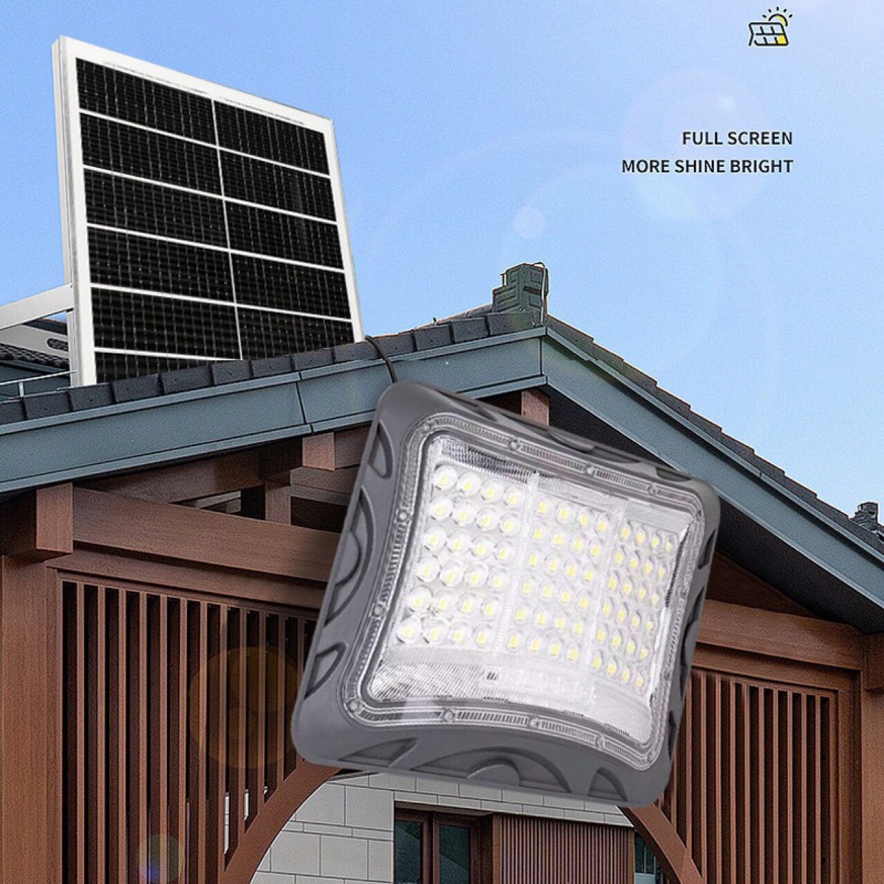 LED弧面太阳能投光灯户外防雨家用新农村庭院子车库走廊超亮防水