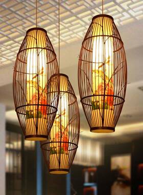 中式吊灯中仿国风艺古39785古典酒店茶楼灯具复古竹创意餐厅灯饭