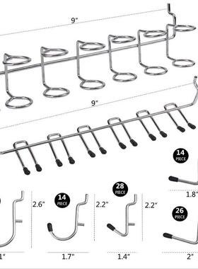 洞板挂钩通用洞商超仓库货金架配挂钩属洞洞板NDY件170PC挂钩