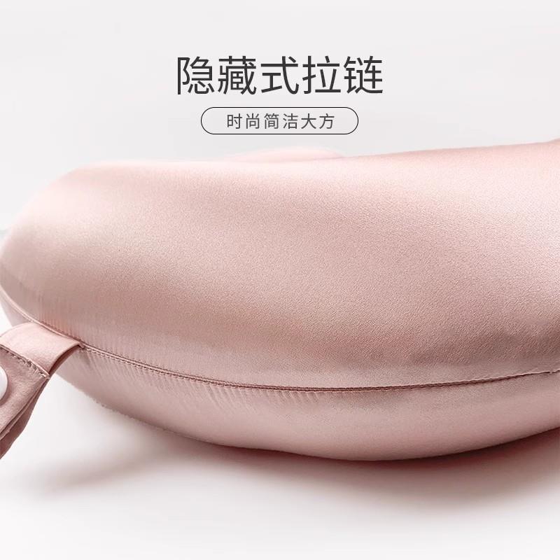 真丝u颈型枕记忆棉旅行睡枕飞机枕头透气午便携10真丝U型型0桑蚕图片