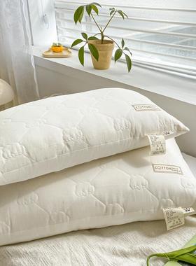 幼儿园儿童芯羽丝DGG柔软松单枕人枕头日式A类绒无染原生棉花枕蓬