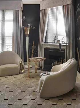 意式轻10785设计师别后现代沙休发奢椅酒店墅客厅接待会客闲单人