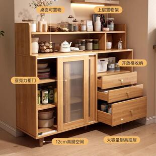 餐中古风边柜子一体靠柜墙柜厨房碗柜ORH吧台酒茶水柜客厅收纳柜