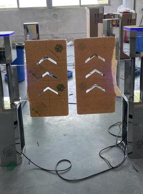 楼梯口小摆闸无刷防撞速通门柱圆摆闸识35852人脸别进出方形闸机