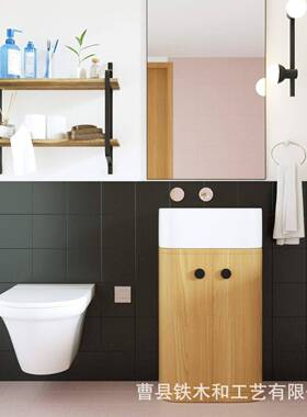 木质2层悬浮木架实层木上置物室架墙面隔板铁艺卧多AST书墙架