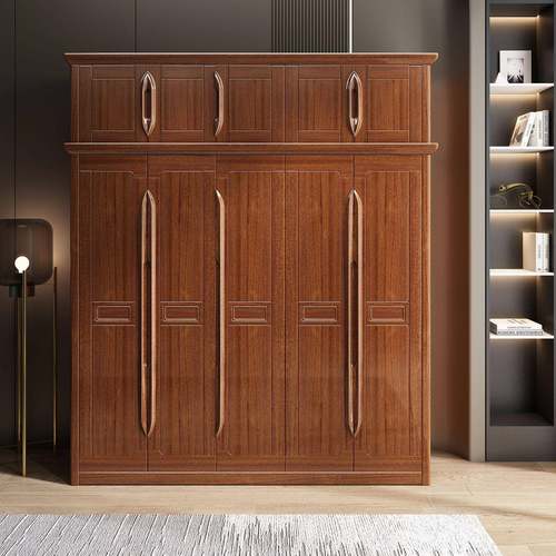 实无品牌/桃木主木衣柜新中式4门5门平开卧婚房储物收纳大衣橱直