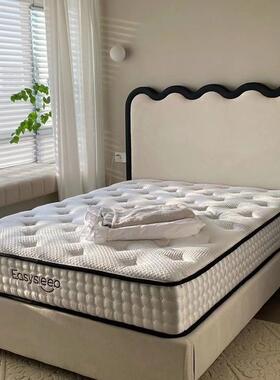 法式奶油复古布艺简床主双人婚风床轻奢JOJ现代约1.卧8m涟漪实木