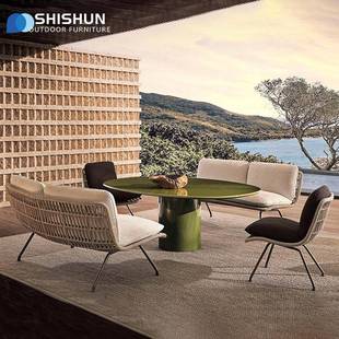 户外编沙发别墅庭院防水防晒沙柚木花闲园VIE休家具室外阳绳台躺