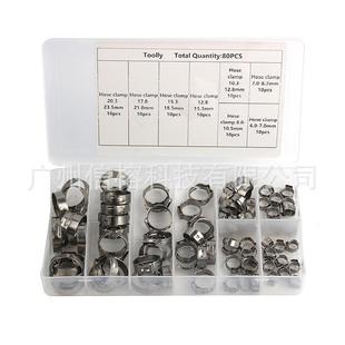 耳箍圈钳组合喉箍卡 双无品牌 单箍耳圈80pcs盒装 不锈钢单耳圈子