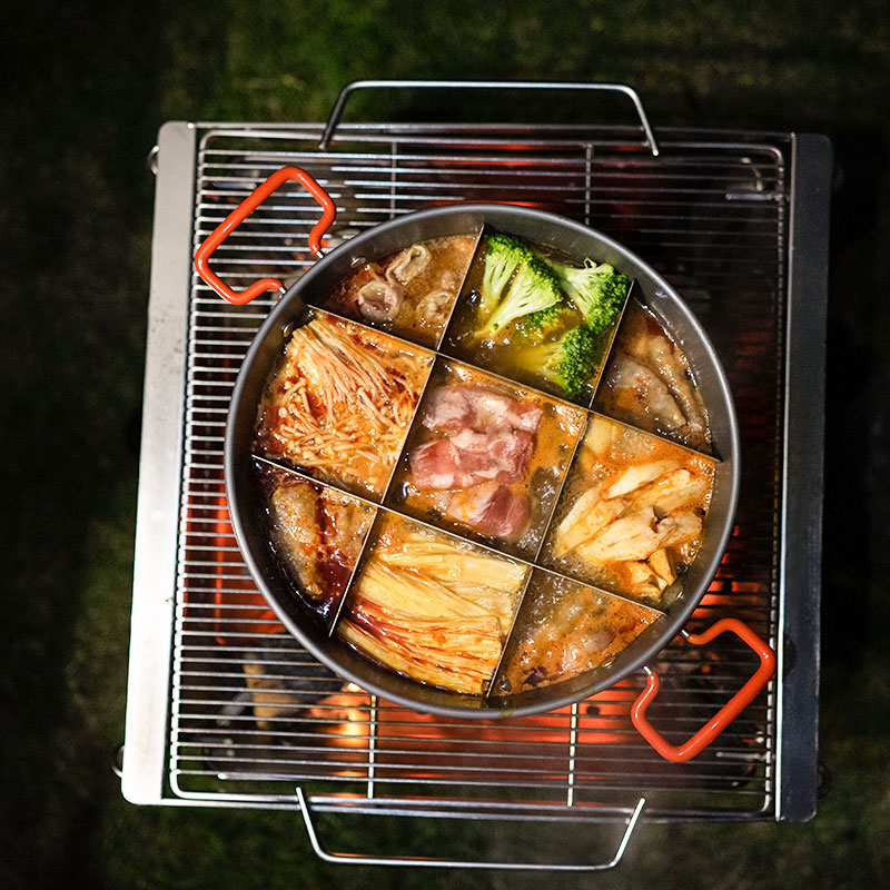 黑鹿焚火架不锈钢野餐烤架折叠便携冬季生碳取暖柴火家用烧烤炉