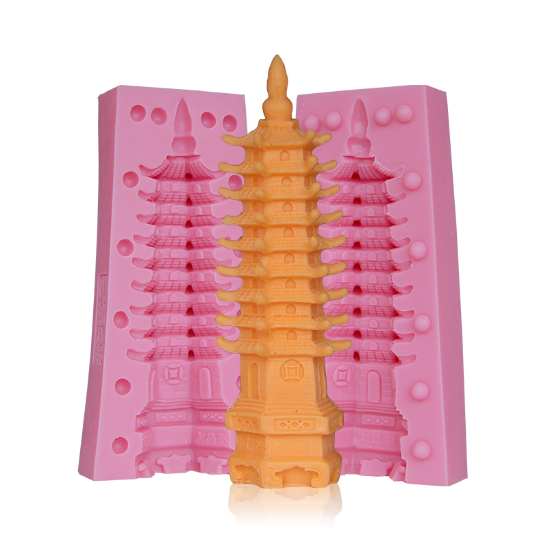 烘焙diy巧克力宝塔模盐雕冰雕模具硅胶宝塔模具翻糖蛋糕宝塔模具