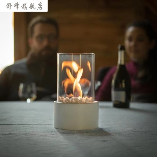 新款酒精壁炉室内真火炉芯桌面装饰独立取暖家用玻璃罩火炉摆件