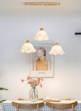 式原木花朵餐厅THD吊灯代简约网具红奶油现风2025年日新款中山灯