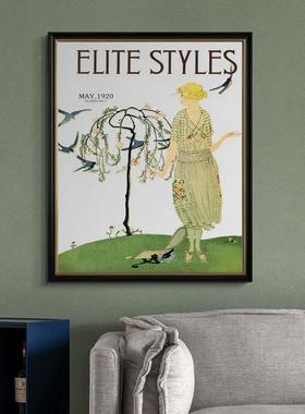 法式小众艺术玄关挂画美柜卧式复古室化装饰画妆台摆RZJ画客厅背