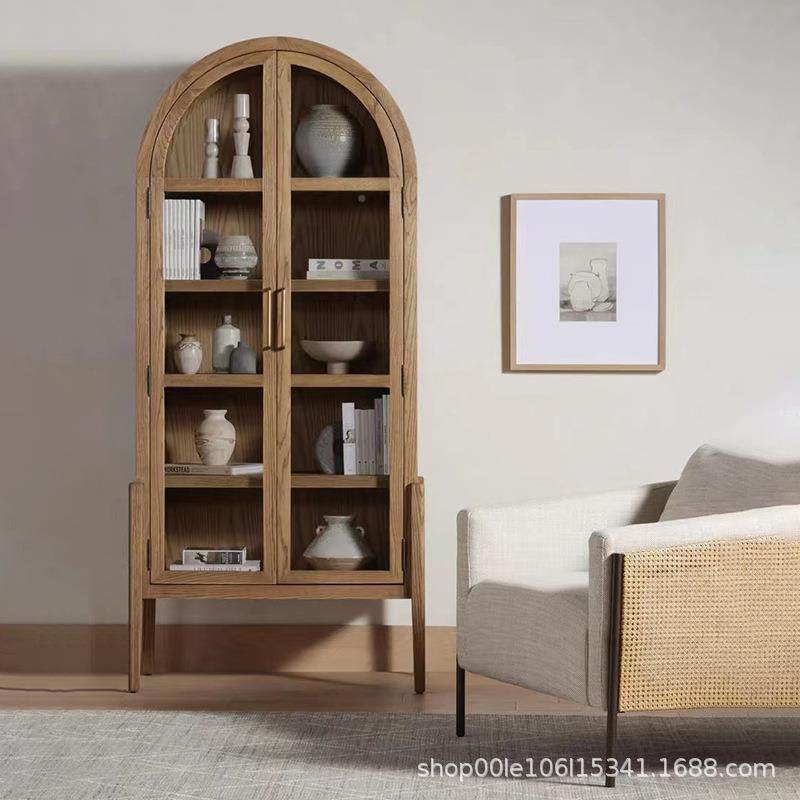 法式美柜式实木复古弧形柜顶玻璃酒中装饰餐厅客WON厅酒店民宿餐,电子元器件市场,其它元器件,淘宝优惠券,粉丝福利购,淘宝优惠卷