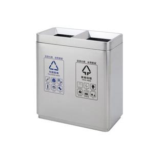 不钢分类垃圾桶无盖连体湿式双层直投大容量商锈用GQS干分离收口