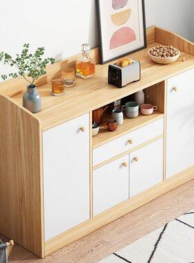 实木色茶水能矮柜餐边柜子物QNX柜新中式多功家用边厨房客厅靠储
