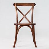 式 仿古棕色旧原木色餐椅做风格 欧实HAP木叉背椅平板座垫叉背形餐