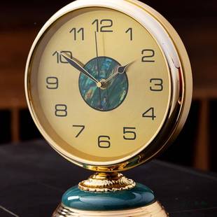 高轻奢HRL座摇摆卧客厅简约时钟美式静音室床头钟表端台式装饰摆