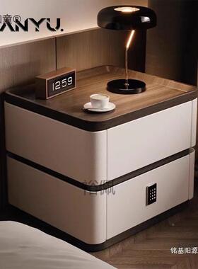 2024新密码锁头JTI床柜小户型卧麦室床款边柜意式极简感设计太保