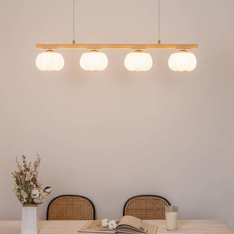 棉花法吊灯奶风式中古原简木风现代油约客厅2086餐厅卧室房间中山