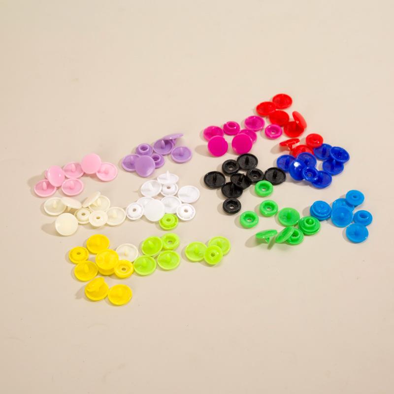 树T5DOW12色婴儿免缝扣子母扣四脂合按扣子纽扣扣暗扣安装工具套